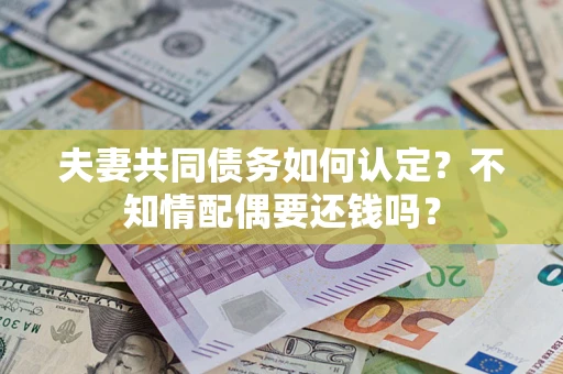 武汉夫妻共同债务如何认定？不知情配偶要还钱吗？