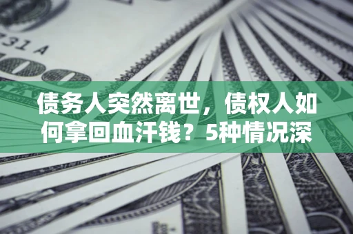 武汉债务人突然离世，债权人如何拿回血汗钱？5种情况深度解析