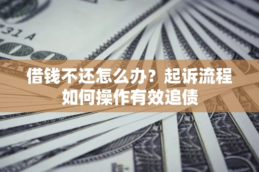 武汉借钱不还怎么办？起诉流程如何操作有效追债